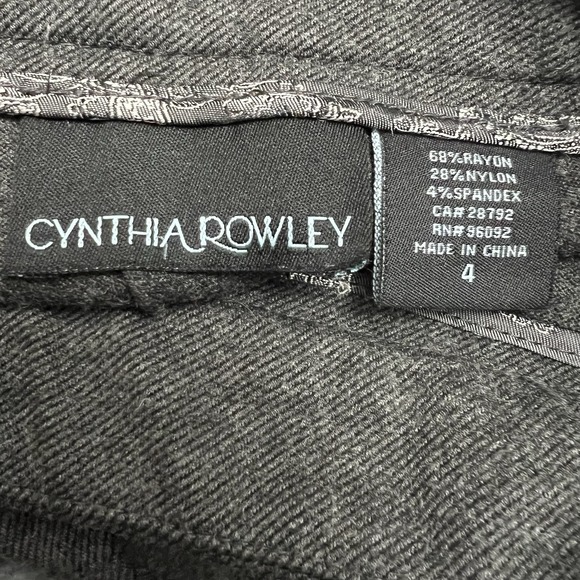 Cynthia Rowley Dark Gray Low‎ Rise Slim Leg Trouser Pants Womens Size 4 Career - Picture 2 of 8